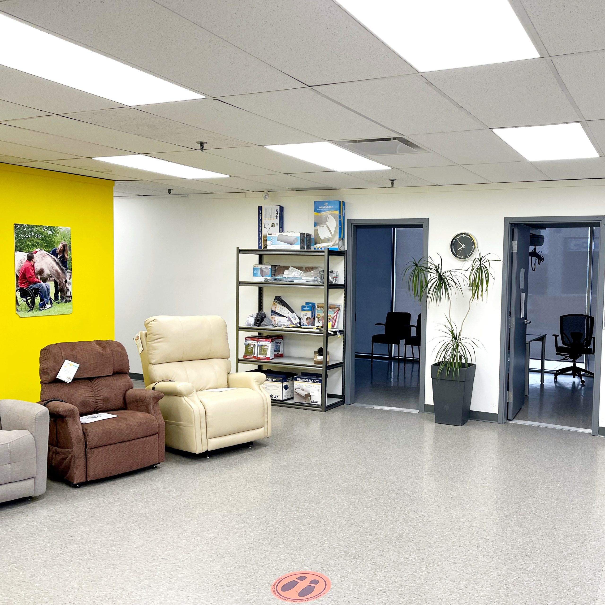 Calgary showroom and entrance to private assessment rooms