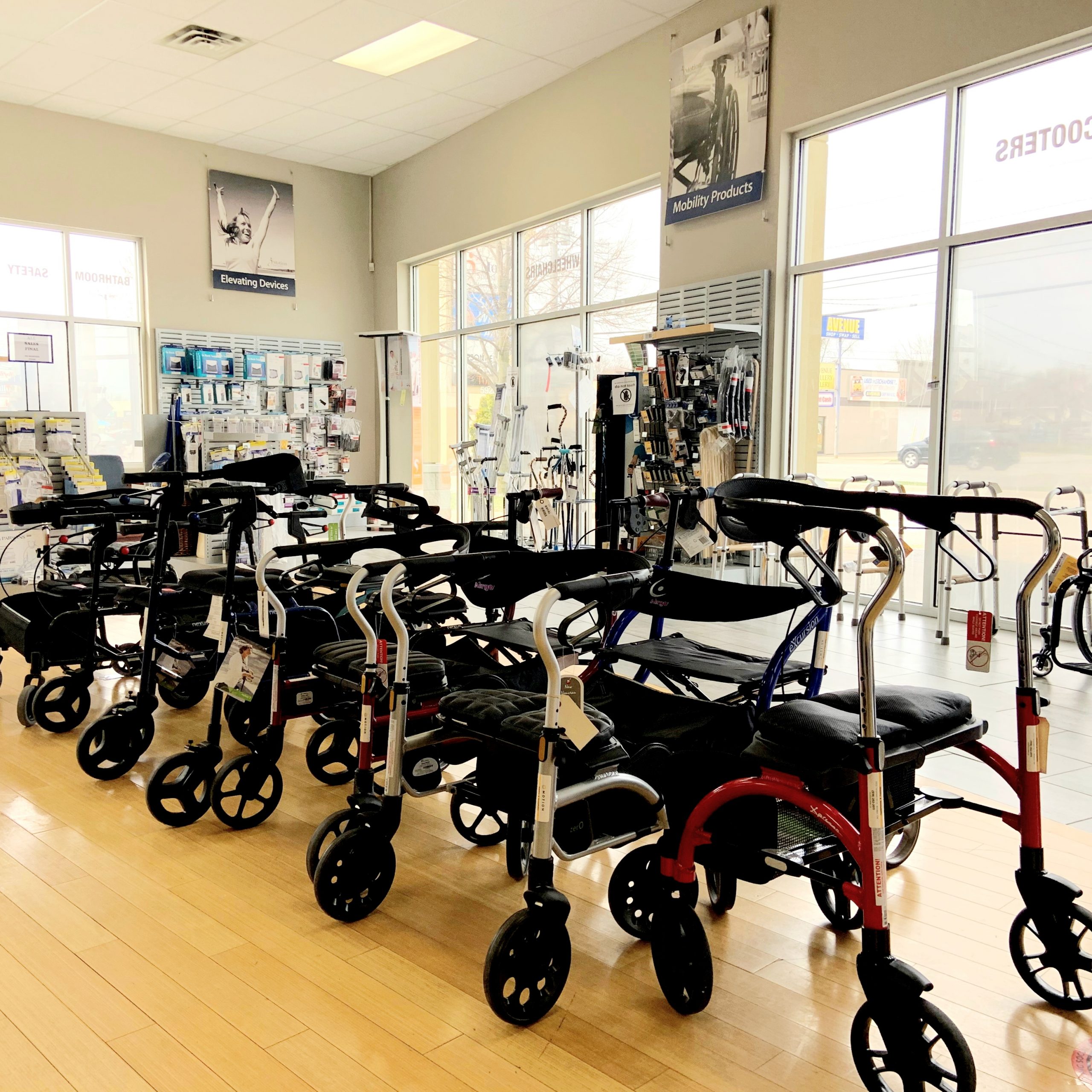 Windsor walking aids in showroom