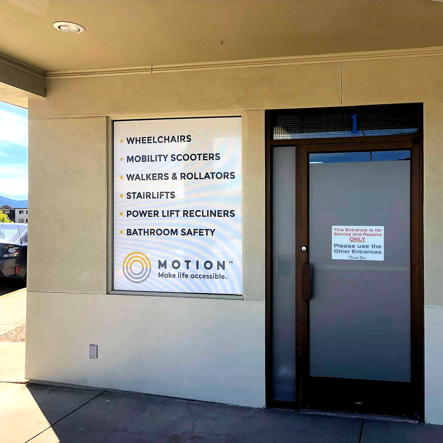 Vernon storefront entrance