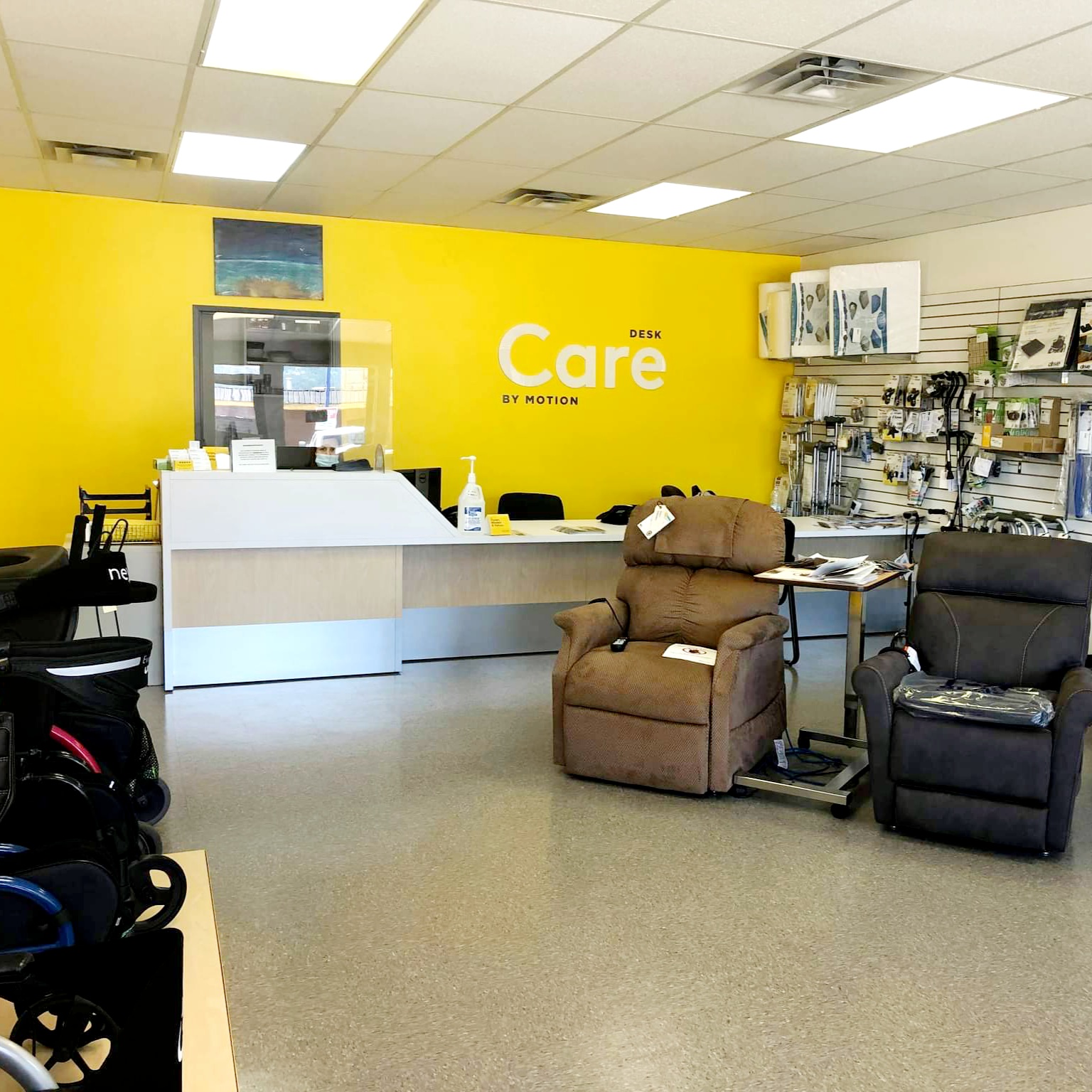 Vernon care desk and showroom